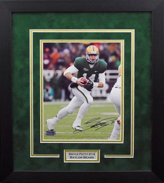 BRYCE PETTY SIGNED AUTOGRAPHED BAYLOR BEARS FRAMED 8x10 PHOTO COA