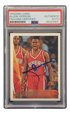 Allen Iverson Signed 1996 Topps #171 Philadelphia 76ers Rookie Card PSA/DNA