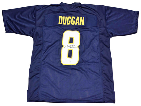 MAX DUGGAN AUTOGRAPHED SIGNED LOS ANGELES CHARGERS #8 NAVY JERSEY BECKETT