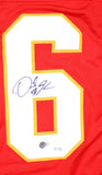 Derrick Johnson Autographed Red Pro Style Jersey- Beckett Hologram *Black