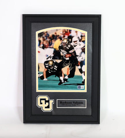 Rashaan Salaam Autographed 8x10 Colorado Buffalos Deluxe Framed Photo - BAS COA
