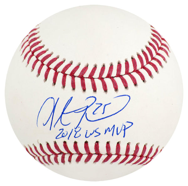 Steve Pearce Signed Rawlings Official MLB Baseball w/2018 WS MVP -(SCHWARTZ COA)