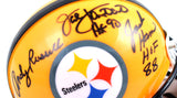 Ham Lambert Russell Autographed Steelers Gold Mini Helmet - Beckett W Hologram