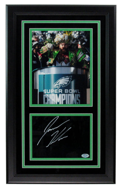 Jason Kelce Eagles Autographed Photo Collage Framed PSA 200723