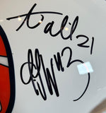 "No Fly Zone" 4x Autographed Denver Broncos Snowcapped Replica Helmet - BAS COA