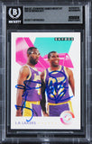 Magic Johnson & James Worthy Signed 1991 Skybox #471 Card Auto 10! BAS Slabbed