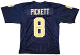 PITTSBURGH PANTHERS KENNY PICKETT AUTOGRAPHED NAVY JERSEY BECKETT BAS QR 202976