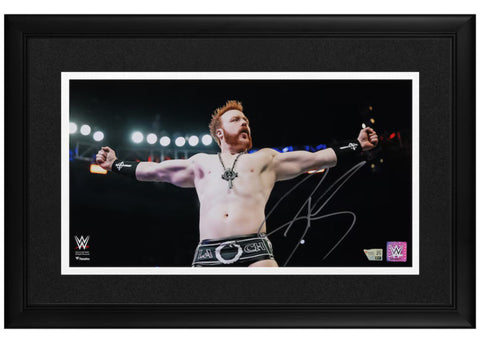 Sheamus Autographed "Arms Out / Celtic Cross" Framed 10" x 18" Display Fanatics