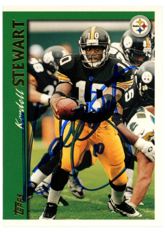 Kordell Stewart Autographed 97 Topps #125 Trading Card Beckett Witness 52809