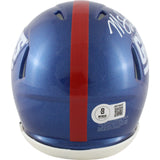 Michael Strahan Autographed New York Giants Color Rush Mini Helmet Beckett 49857