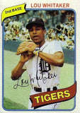 Lou Whitaker Signed Tigers Full-Size Replica Batting Helmet (Schwartz)