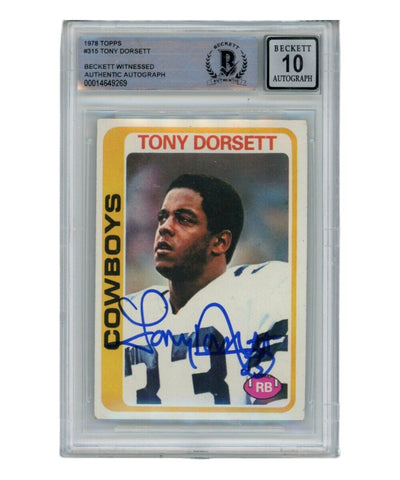 Tony Dorsett Autographed/Signed 1978 Topps #315 Trading Card Beckett 39411