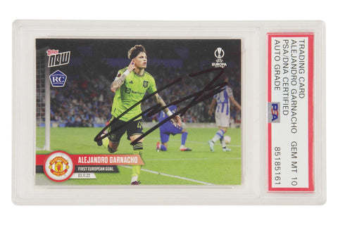 Alejandro Garnacho Signed 2022-23 Topps Now First Goal Rookie Card - PSA 10