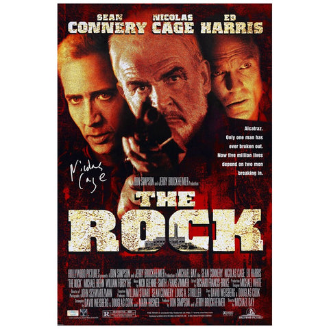 Nicolas Cage Autographed 1996 The Rock 16x24 Movie Poster