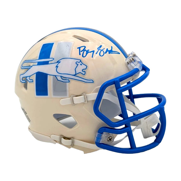 Barry Sanders Signed Detroit Lions Retro Series Mini Football Helmet - Schwartz