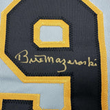 Autographed/Signed Bill Mazeroski Pittsburgh Grey Baseball Jersey JSA COA