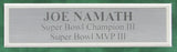 Joe Namath New York Jets Signed Football Jersey w/ Photos Framed JSA 213542