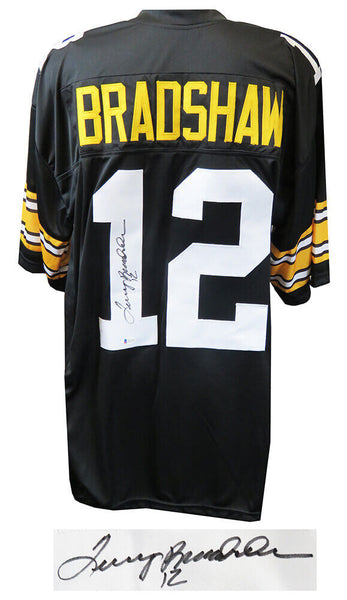 Terry Bradshaw Pittsburgh Steelers Signed Black Custom Football Jersey (Beckett)