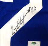 Seahawks Shaquill Griffin Autographed Blue NFL Custom Wilson Jersey MCS 81097