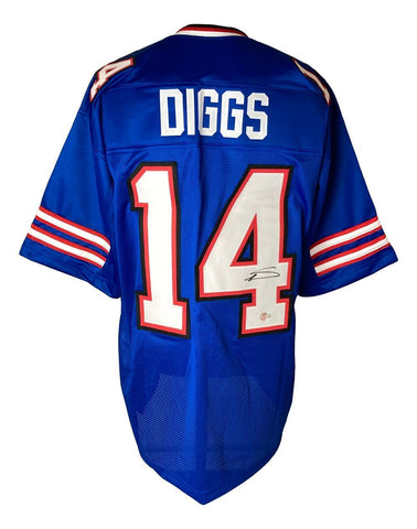 Stefon Diggs Signed Blue Custom Pro Style Football Jersey BAS BK93157