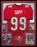 FRAMED TAMPA BAY BUCCANEERS WARREN SAPP AUTOGRAPHED SIGNED JERSEY BECKETT HOLO
