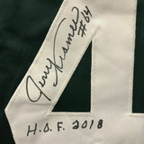 FRAMED Autographed/Signed JERRY KRAMER HOF 33x42 Green Bay Green Jersey JSA COA