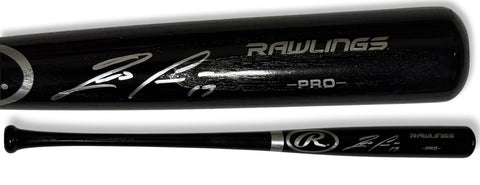 Ronald Acuna Atlanta Braves Autographed Black Rawlings Pro Bat JSA