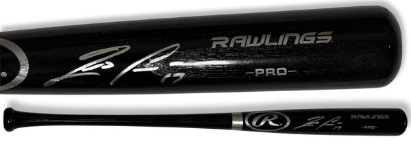 Ronald Acuna Atlanta Braves Autographed Black Rawlings Pro Bat JSA