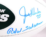Sack Exchange Autographed New York Jets Logo Football - JSA W *Blue