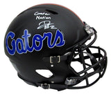 D. J. Lagway Signed/Inscr Black Matte Full Size Auth Helmet Florida JSA 197047