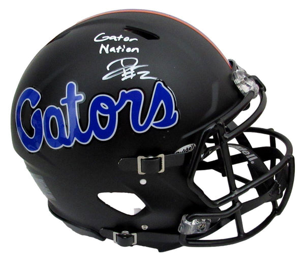 D. J. Lagway Signed/Inscr Black Matte Full Size Auth Helmet Florida JSA 197047