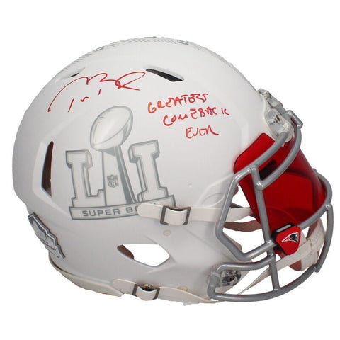 Tom Brady Autographed "Greatest Comeback Ever" Authentic Helmet Fanatics LE 8/12