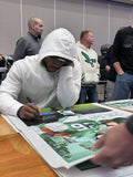 Saquon Barkley Eagles Autographed 24x36 Canvas Photo Framed PSA/DNA 203371