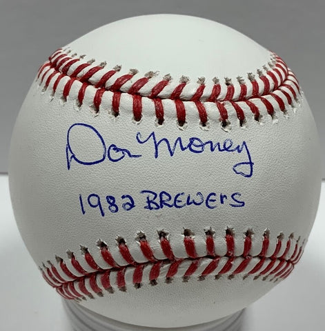 Milw Brewers DON MONEY Signed Official MLB Baseball AUTO w/ 1982 Brewers JSA
