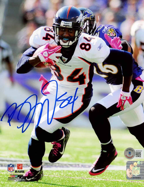 Brandon Lloyd Autographed/Signed Denver Broncos 8x10 Photo Beckett 50489