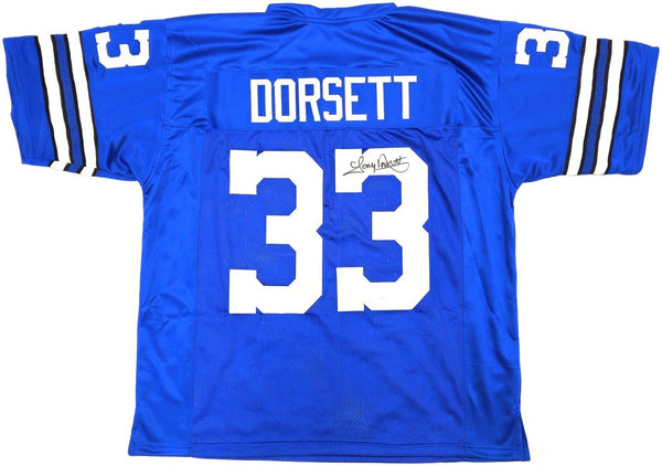Tony Dorsett Dallas Signed Blue Football Jersey JSA