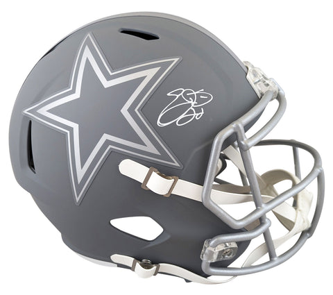 Cowboys Emmitt Smith Signed Slate Full Size Speed Rep Helmet BAS Witnessed