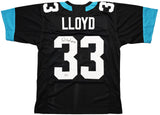 JACKSONVILLE JAGUARS DEVIN LLOYD AUTOGRAPHED BLACK JERSEY BECKETT WITNESS 215005