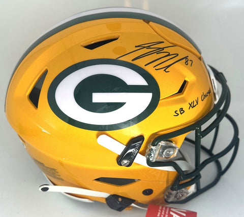 Packers JORDY NELSON Signed Full Size Authentic Speed Flex Helmet AUTO w/Script