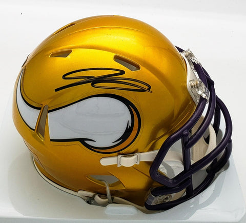 Jordan Addison Signed Minnesota Vikings Mini Helmet (Player Ink) USC Trojans W.R
