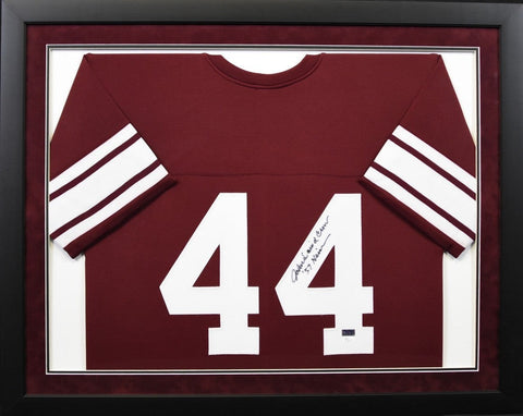 JOHN DAVID CROW SIGNED TEXAS A&M AGGIES #44 FRAMED JERSEY W/ 57 HEISMAN