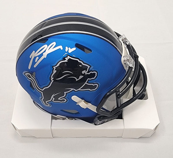 Penei Sewell Signed Detroit Lions 2024 Blue ALT Mini Helmet Beckett Witnessed