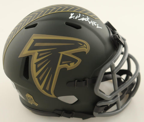 Kyle Pitts Signed Atlanta Falcons Salute to Service 2025 Mini Helmet - Beckett