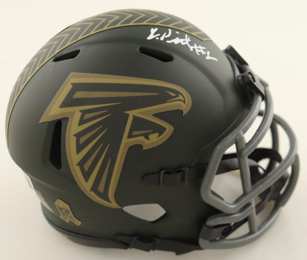 Kyle Pitts Signed Atlanta Falcons Salute to Service 2025 Mini Helmet - Beckett