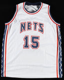 Vince Carter Signed Nets Jersey (PSA & Mounted Memory) 1999 NBA Rookie o/t Year.