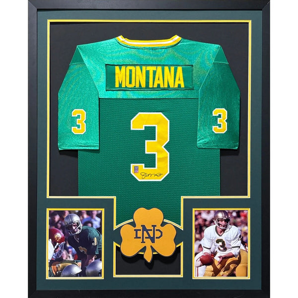 Joe Montana Autographed Signed Framed Montana Notre Dame Jersey
