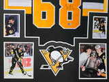 FRAMED PITTSBURGH PENGUINS JAROMIR JAGR AUTOGRAPHED SIGNED JERSEY BECKETT HOLO