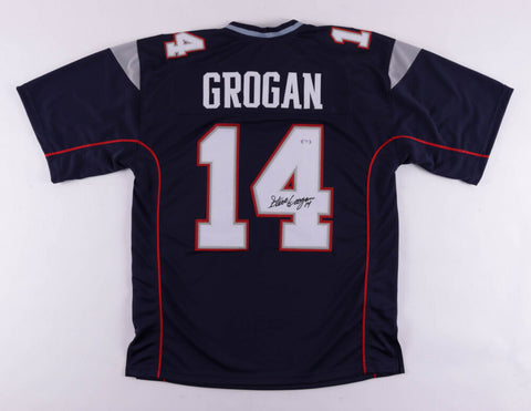 Steve Grogan Signed New England Patriots Jersey (PSA COA) Super Bowl XX QB
