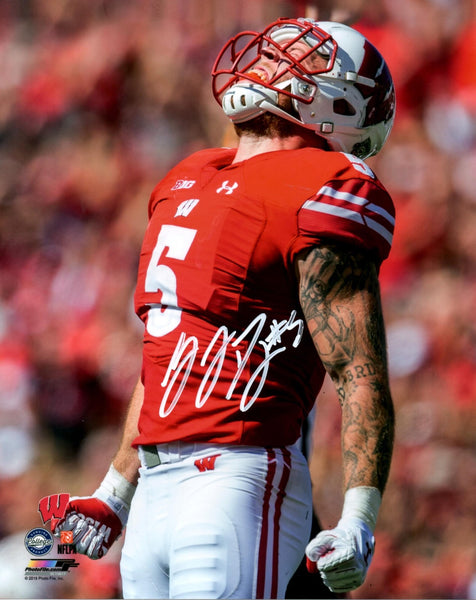 WI Badgers Linebacker GARRETT DOOLEY Signed 8x10 Photo #4 AUTO 2018 NFL Draft?