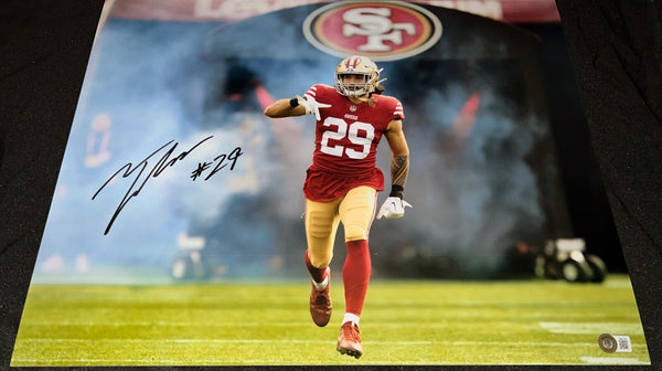 TALANOA HUFANGA AUTOGRAPHED SAN FRANCISCO 49ERS 16x20 SMOKE PHOTO BECKETT